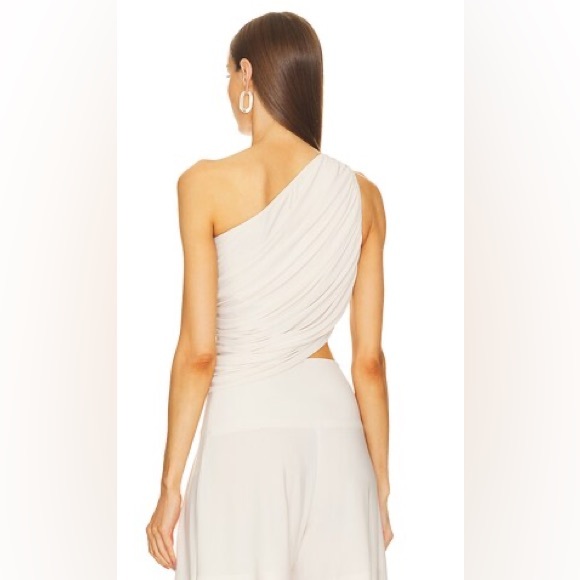 Norma Kamali Diana one shoulder bra top in white - Picture 3 of 7